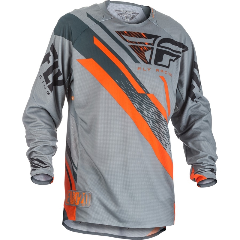 Tricou de motocros FLY Racing EVO 2018 - SUA gri-portocaliu-negru