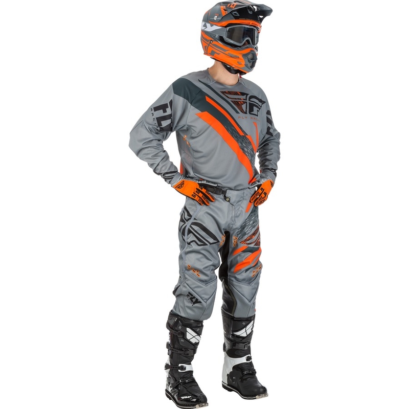 Tricou de motocros FLY Racing EVO 2018 - SUA gri-portocaliu-negru