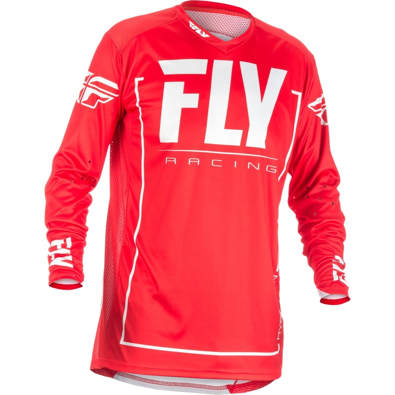 Tricou de motocros FLY Racing LITE 2018 - SUA roșu și alb