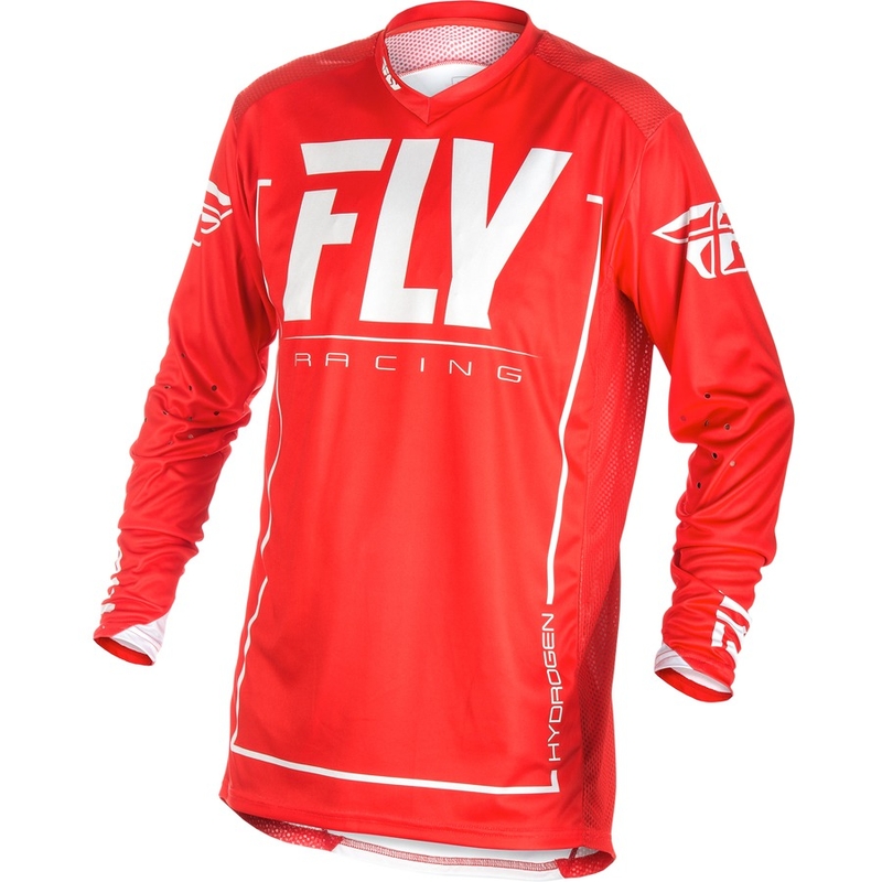 Tricou de motocros FLY Racing LITE 2018 - SUA roșu și alb