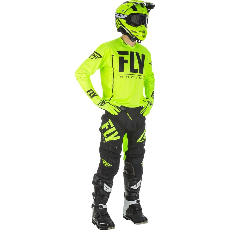 Tricou de motocros FLY Racing LITE 2018 - USA negru-galben-fluo