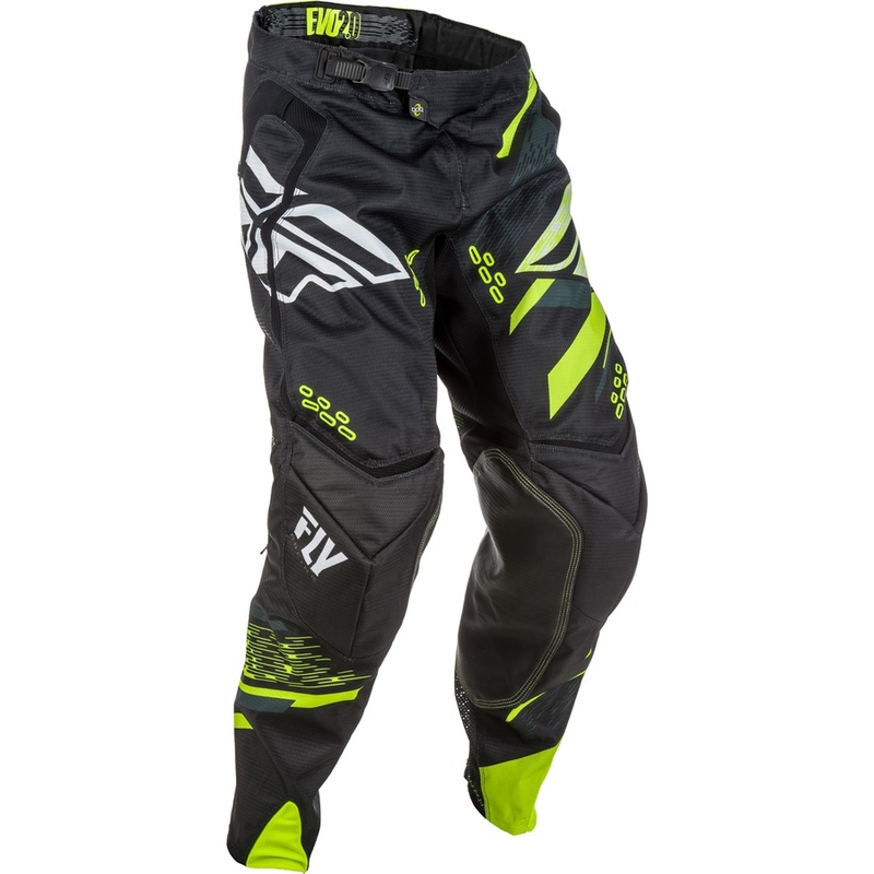 Pantaloni motocross FLY Racing EVO 2018 - USA negru-alb-alb-galben-fluo