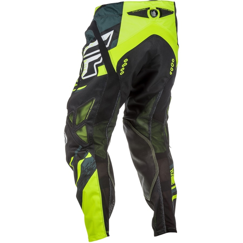 Pantaloni motocross FLY Racing EVO 2018 - USA negru-alb-alb-galben-fluo