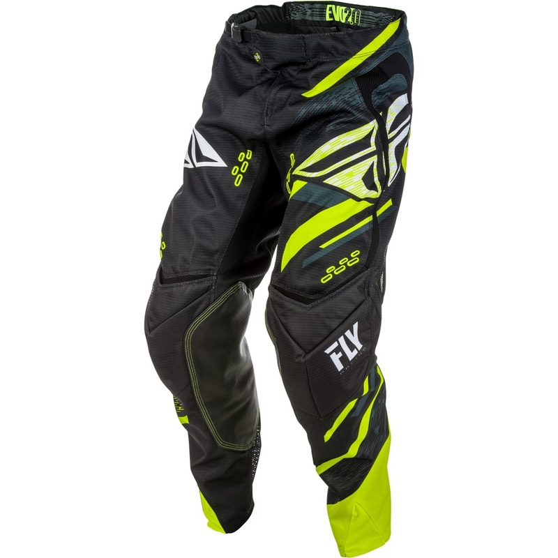 Pantaloni motocross FLY Racing EVO 2018 - USA negru-alb-alb-galben-fluo