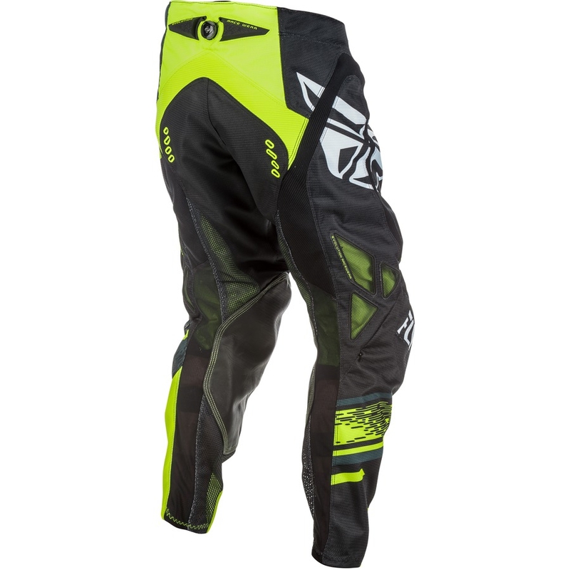 Pantaloni motocross FLY Racing EVO 2018 - USA negru-alb-alb-galben-fluo