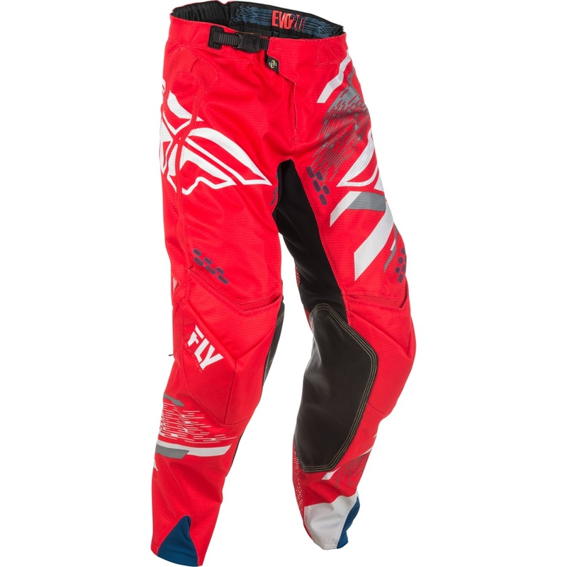 Pantaloni motocross FLY Racing EVO 2018 - USA roșu-gri-alb