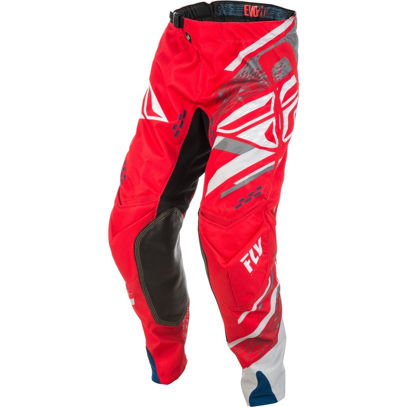 Pantaloni motocross FLY Racing EVO 2018 - USA roșu-gri-alb