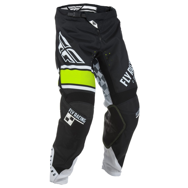 Pantaloni de motocross FLY Racing Kinetic ERA 2018 - SUA alb-negru și alb lichidare