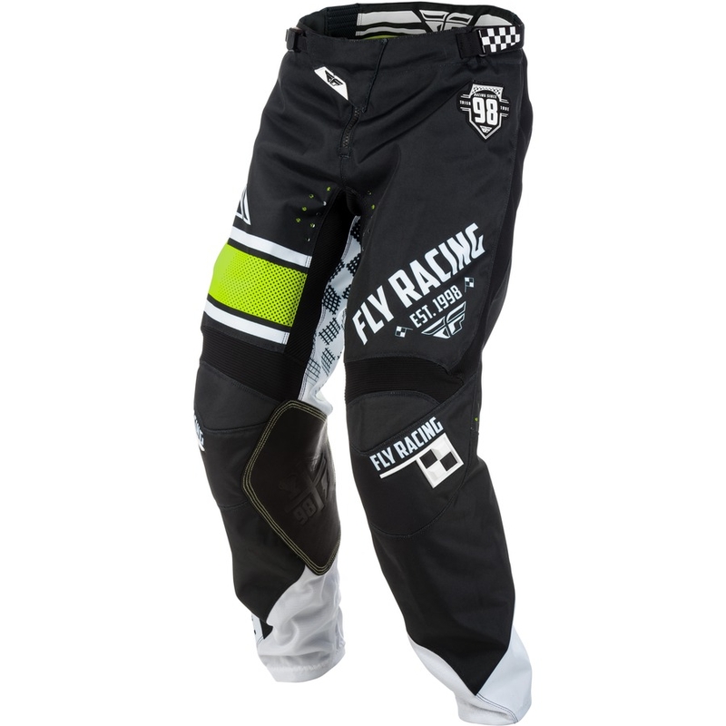 Pantaloni de motocross FLY Racing Kinetic ERA 2018 - SUA alb-negru și alb lichidare