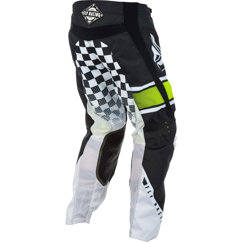 Pantaloni de motocross FLY Racing Kinetic ERA 2018 - SUA alb-negru și alb lichidare