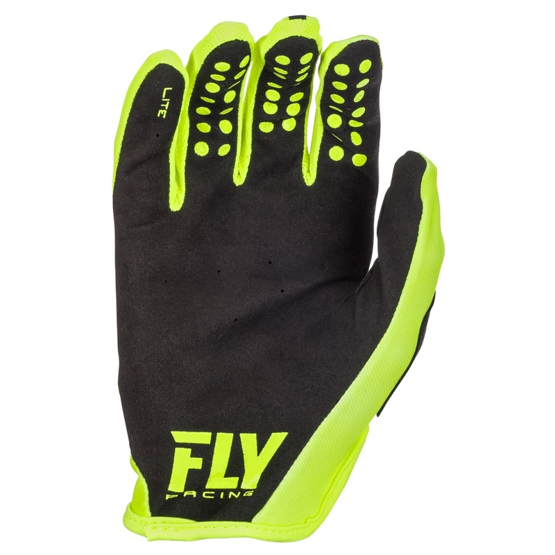 Mănuși de motocross FLY Racing LITE 2018 - USA negru-galben-fluo