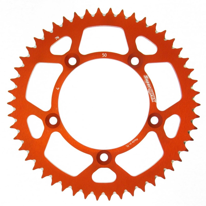 Rear ALU sprocket SUPERSPROX portocaliu 50T, 420