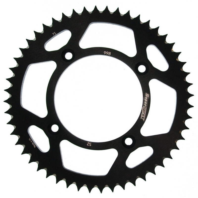 Rear ALU sprocket SUPERSPROX Negru 52T, 428
