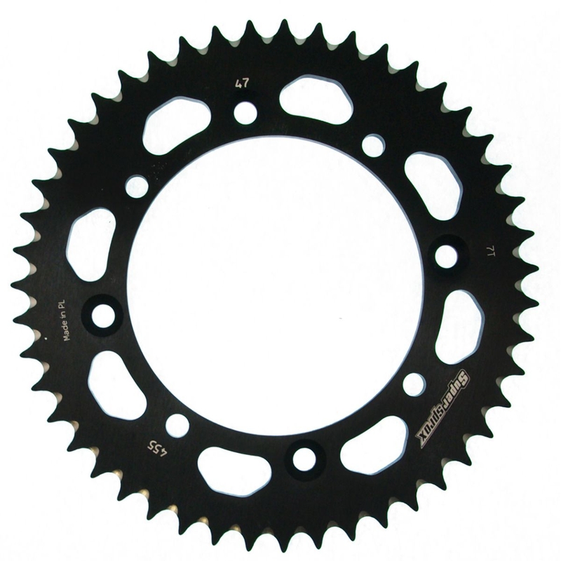Rear ALU sprocket SUPERSPROX Negru 47T, 420