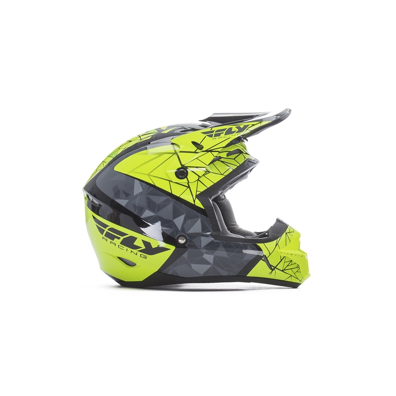Casca de motocross pentru copii FLY Racing Kinetic CRUX - USA galben-gri-negru fluo lichidare