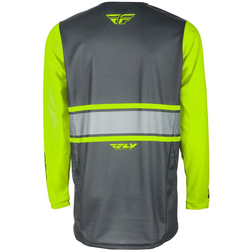 Tricoul de motocross pentru copii FLY Racing Kinetic ERA 2018 - SUA gri-galben-fluo