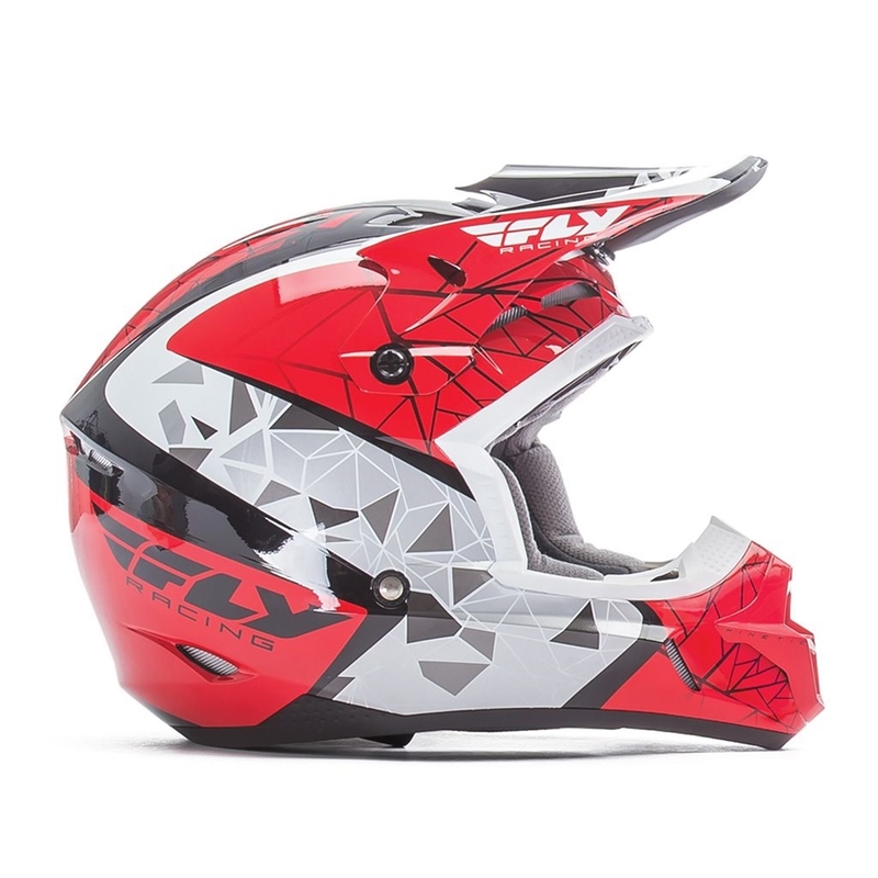 Casca de motocross pentru copii FLY Racing Kinetic CRUX - USA roșu-alb-negru lichidare