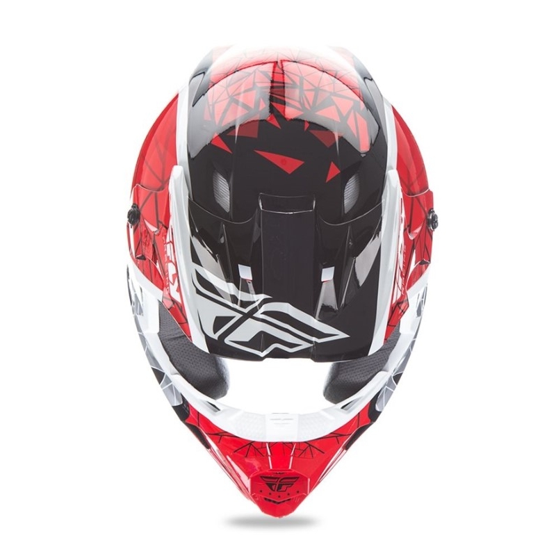 Casca de motocross pentru copii FLY Racing Kinetic CRUX - USA roșu-alb-negru lichidare