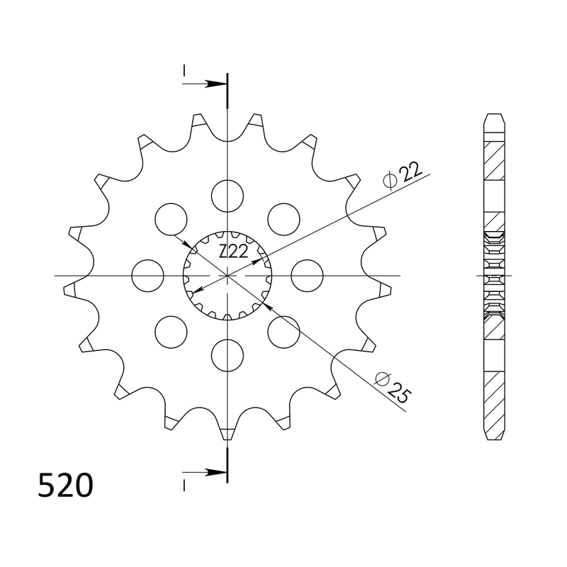 Pinion fata SUPERSPROX 15T, 520