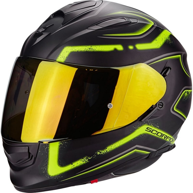 Casca Scorpion EXO-510 Air Radium negru-fluo galben lichidare