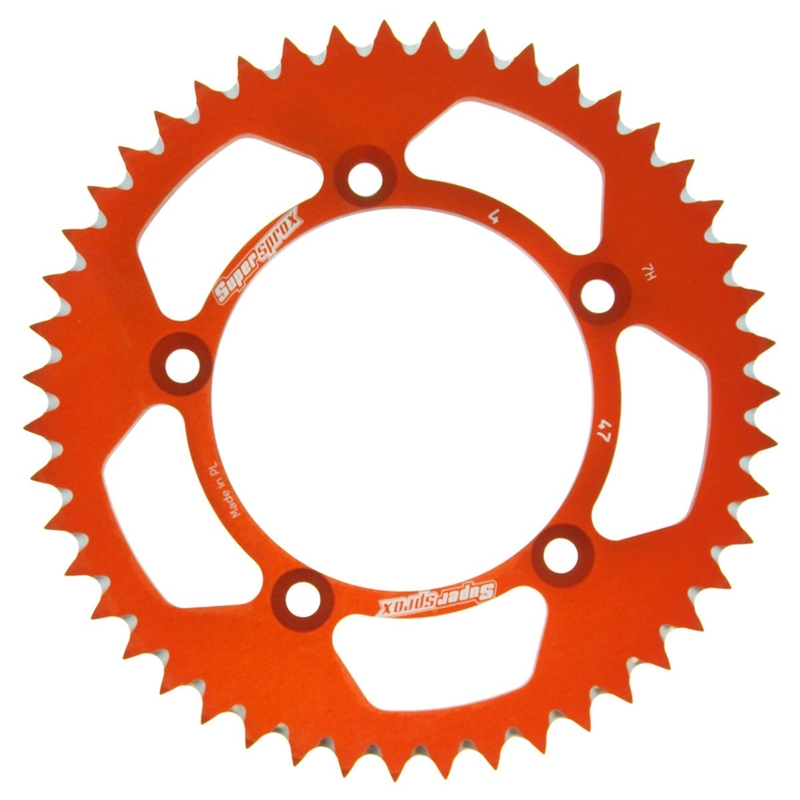 Rear ALU sprocket SUPERSPROX portocaliu 47T, 420