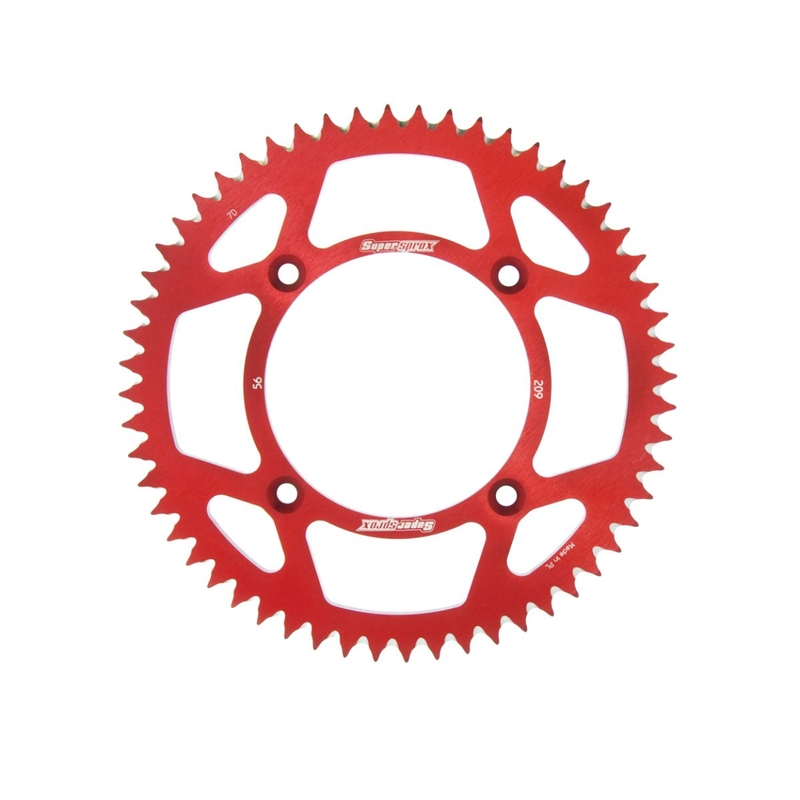 Rear ALU sprocket SUPERSPROX Rosu 56T, 420