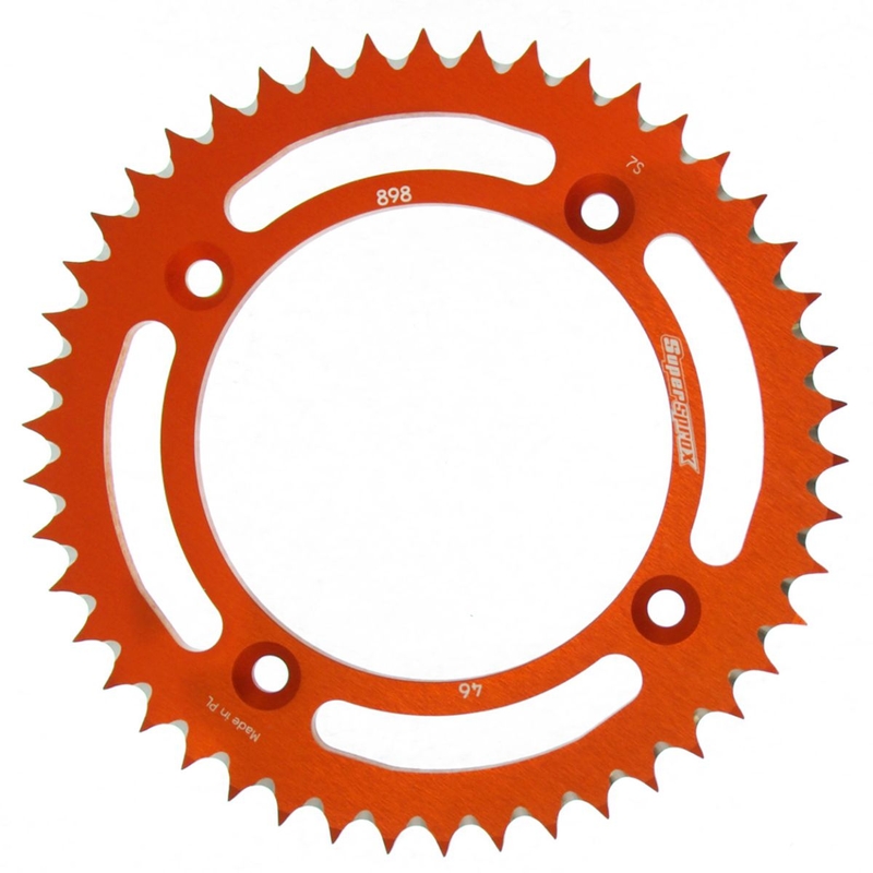 Rear ALU sprocket SUPERSPROX portocaliu 46T, 428
