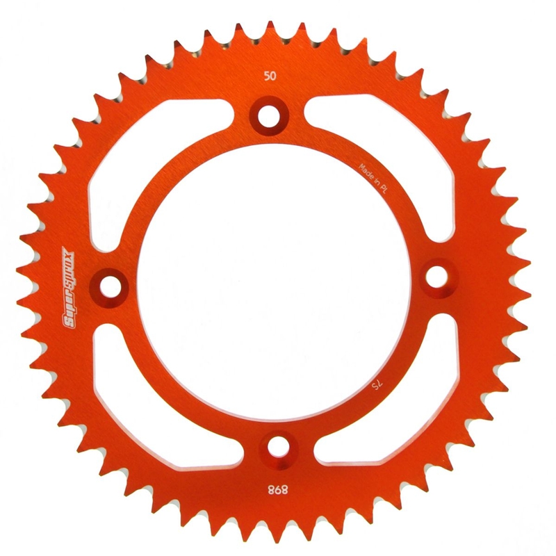 Rear ALU sprocket SUPERSPROX portocaliu 50T, 428