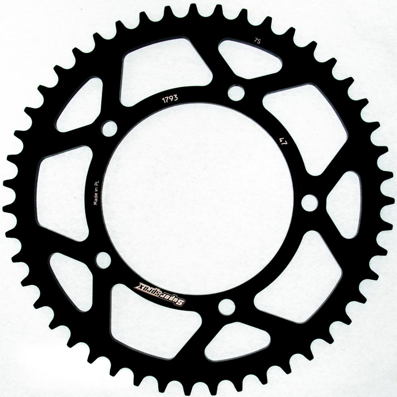 Rear ALU sprocket SUPERSPROX Negru 47T, 520