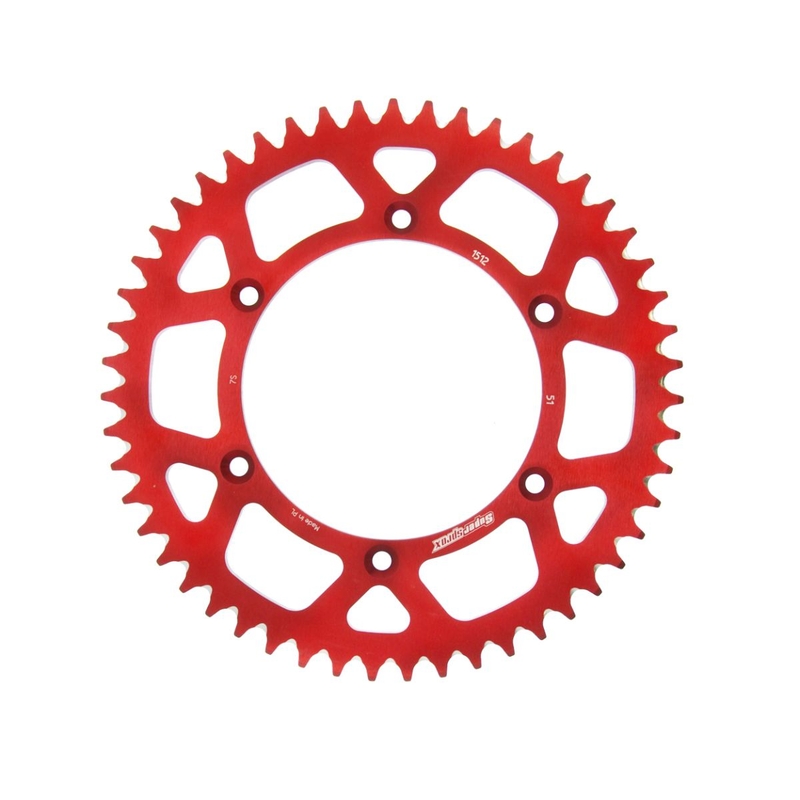 Rear ALU sprocket SUPERSPROX Rosu 51T, 520