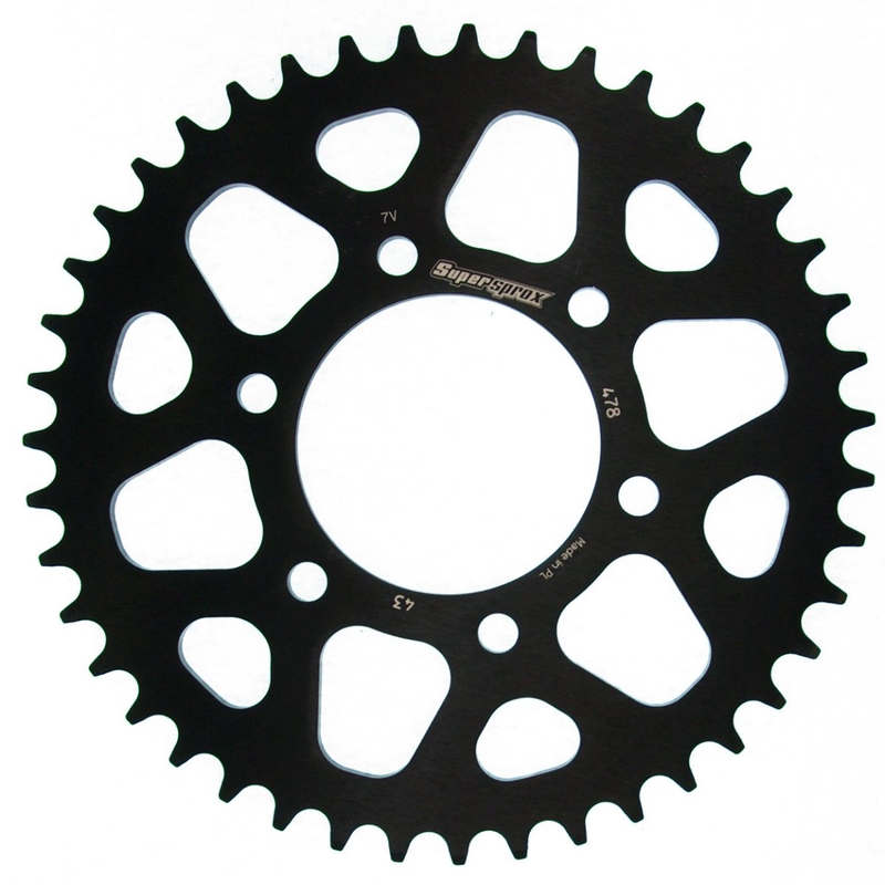 Rear ALU sprocket SUPERSPROX Negru 43T, 520