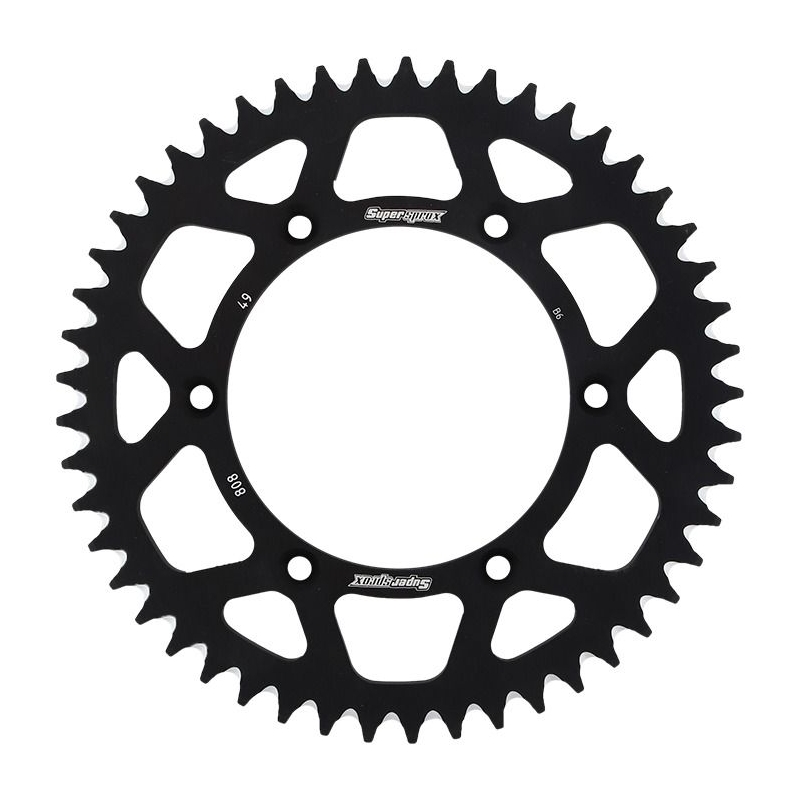 Rear ALU sprocket SUPERSPROX Negru 49T, 520