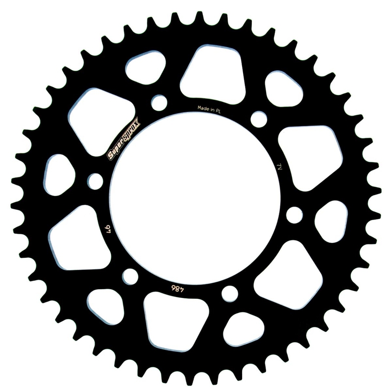 Rear ALU sprocket SUPERSPROX Negru 46T, 520