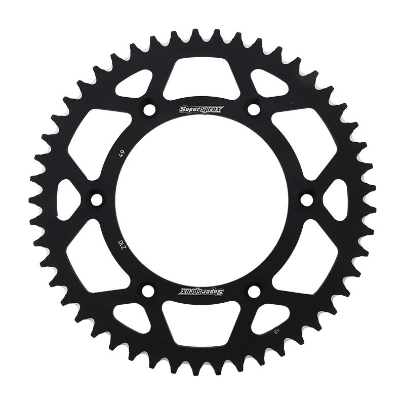 Rear ALU sprocket SUPERSPROX Negru 49T, 520