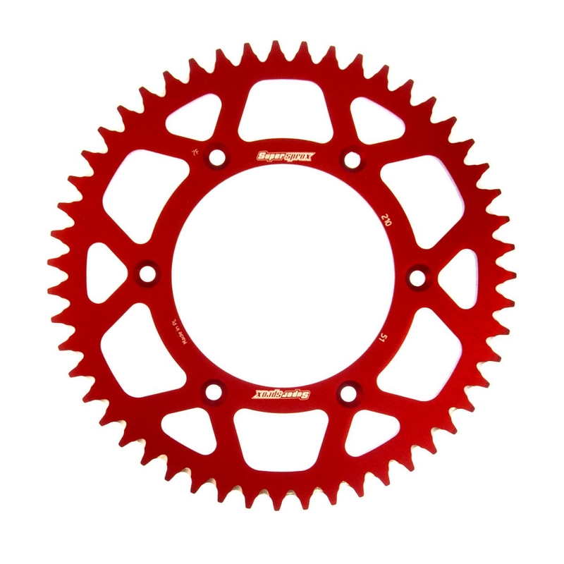 Rear ALU sprocket SUPERSPROX Rosu 51T, 520 lichidare