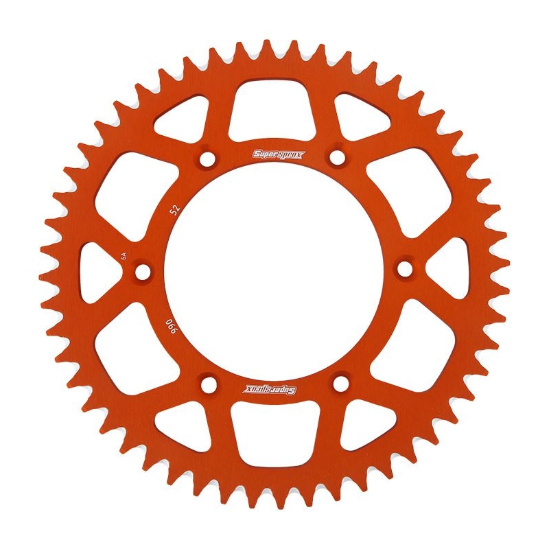 Rear ALU sprocket SUPERSPROX portocaliu 52T, 520