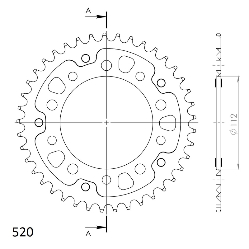 Rear sprocket SUPERSPROX STEALTH auriu 41T, 520