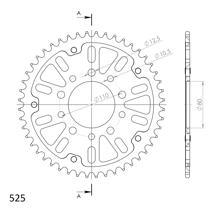 Rear sprocket SUPERSPROX STEALTH auriu 45T, 525