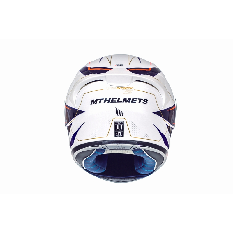 MT Kre Intrepid SV cască de motocicletă integrală alb-fluo roșu