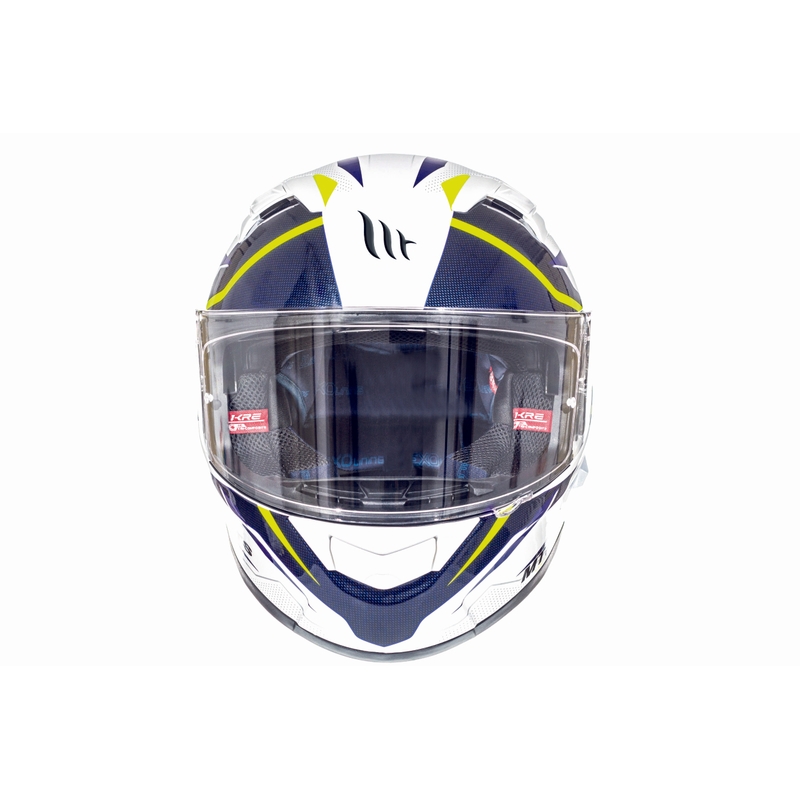 MT Kre Intrepid SV cască de motocicletă integrală MT Kre Intrepid SV alb-galben-fluo