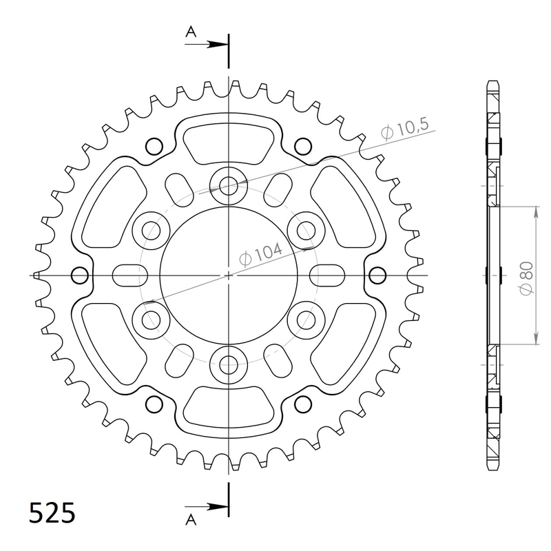 Foaie spate SUPERSPROX STEALTH auriu 43T, 525