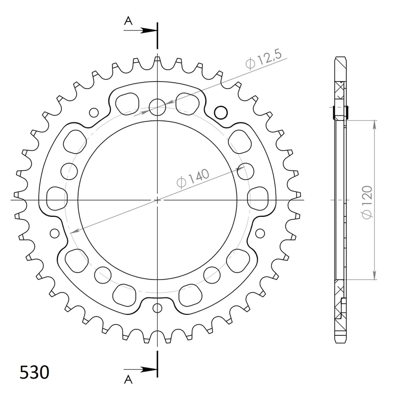 Foaie spate SUPERSPROX STEALTH auriu 41T, 530