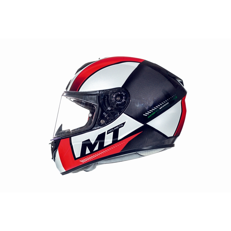 Cască de motociclist MT Rapide Overtake integrală alb-roșu-verde