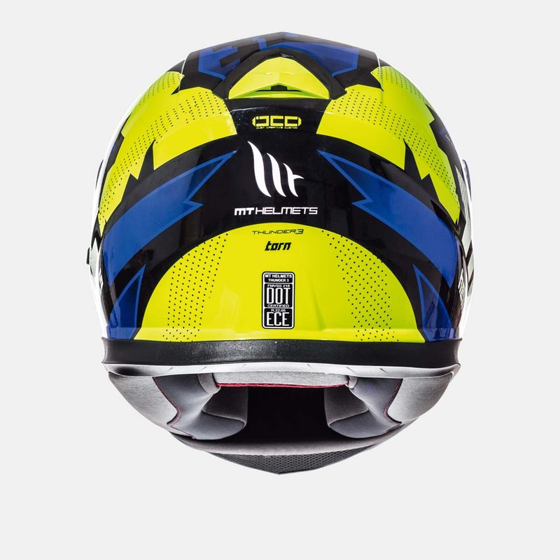 MT Thunder 3 SV Torn Torn galben-albastru fluo cască de motocicletă integrală lichidare