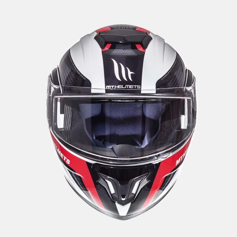 Cască de motocicletă MT Atom Tarmac alb-negru-roșu lichidare