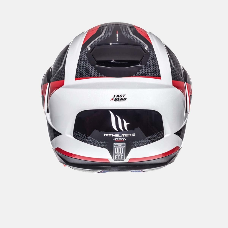 Cască de motocicletă MT Atom Tarmac alb-negru-roșu lichidare