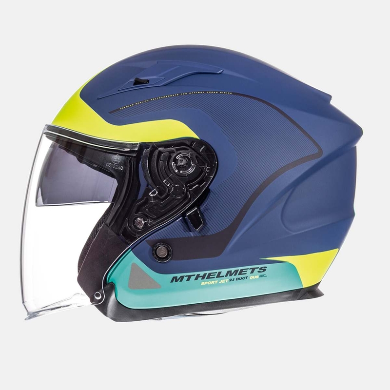 Cască de motocicletă Open MT Avenue SV Crossroad albastru mat-fluo galben lichidare