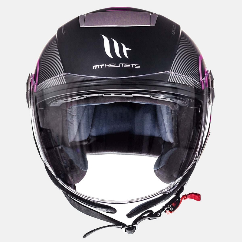 Cască de motocicletă Open MT City Eleven SV Tron negru mat roz lichidare