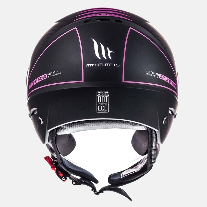 Cască de motocicletă Open MT City Eleven SV Tron negru mat roz lichidare