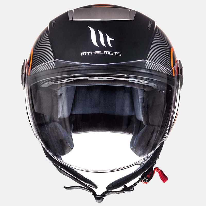 Cască de motocicletă Open MT City Eleven SV Tron negru mat-fluo portocaliu lichidare